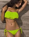 Costum de Baie Verde cu Franjuri 0011871G1 